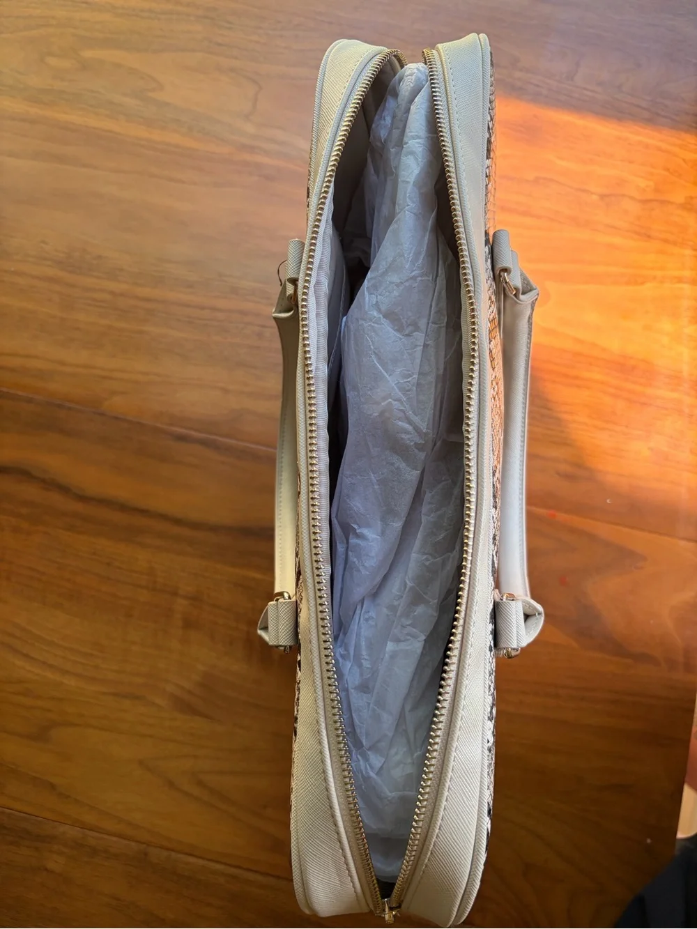 WHBM Snake Print Studded Laptop Bag Briefcase NWT